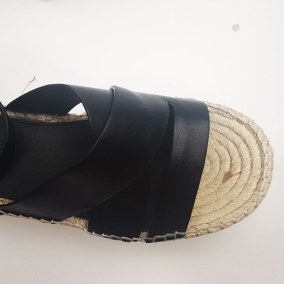 Marc Fisher Raffa Espadrille Platform Sandal size 9.5 leather - Picture 6 of 11